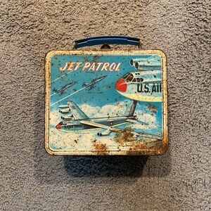 Jet Patrol Vintage Aladdin 1957 Metal Lunchbox Lunch Box Jets Airplanes y2K